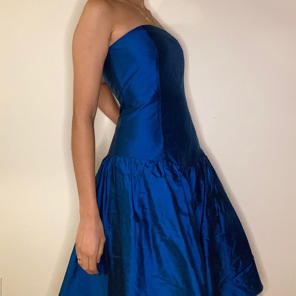 Teal Y2K party strapless dress - Picture 2 of 3